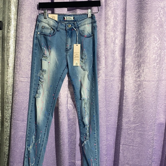 Blue Jean Pants w/ Paint - Picture 6 of 6